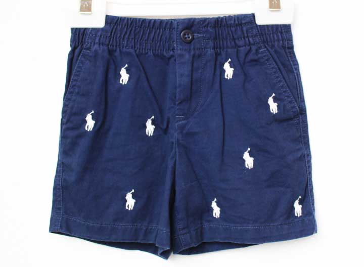 Half Pants, Shorts - ラルフローレン ハーフパンツ 85cm キッズ 男児 ブルー×白【中古】【新入荷!】★