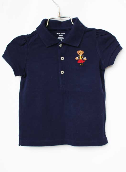 Polo Shirt - ラルフローレン 半袖ポロシャツ 85cm キッズ 女児 紺【中古】★