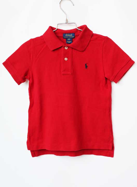 Short Sleeves - ラルフローレン 半袖ポロシャツ 100cm キッズ 男児 赤【中古】★