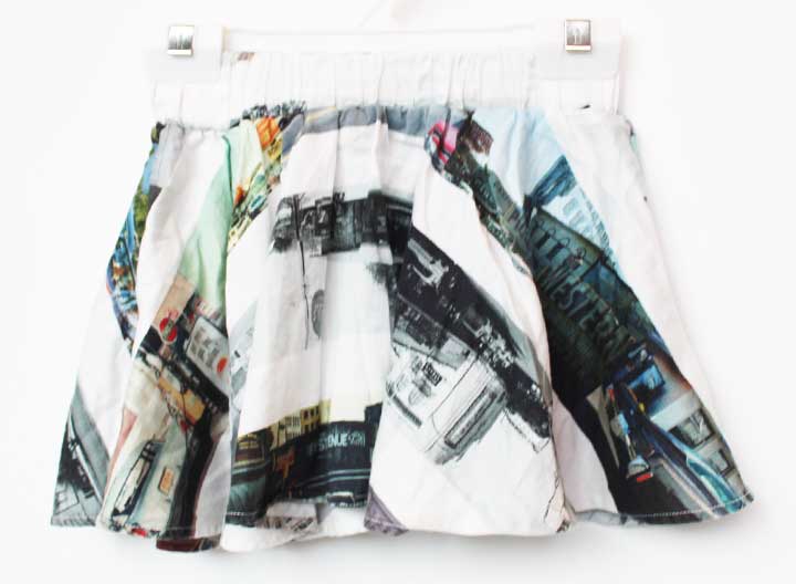 Flare Skirt - ウルフ＆リタ スカート 104cm キッズ 女児 白×マルチカラー【中古】★