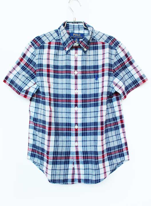 Short Sleeves - ラルフローレン 半袖シャツ 140cm キッズ 男児 紺系【中古】【新入荷!】★