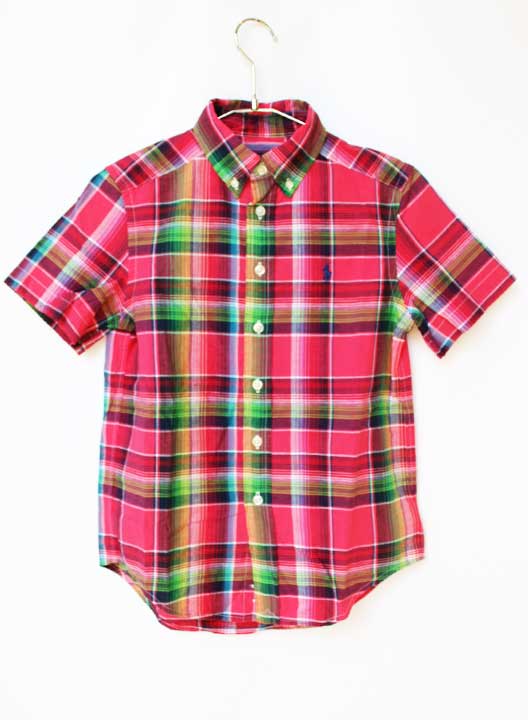 Short Sleeves - ラルフローレン 半袖シャツ 140cm キッズ 男児 ピンク系【中古】【新入荷!】★