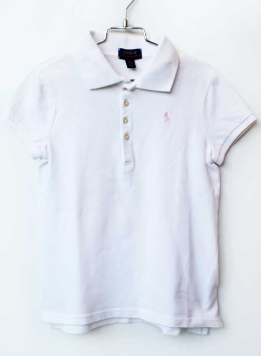 Short Sleeves - ラルフローレン 半袖ポロシャツ 140cm キッズ 女児 白【中古】【新入荷!】★