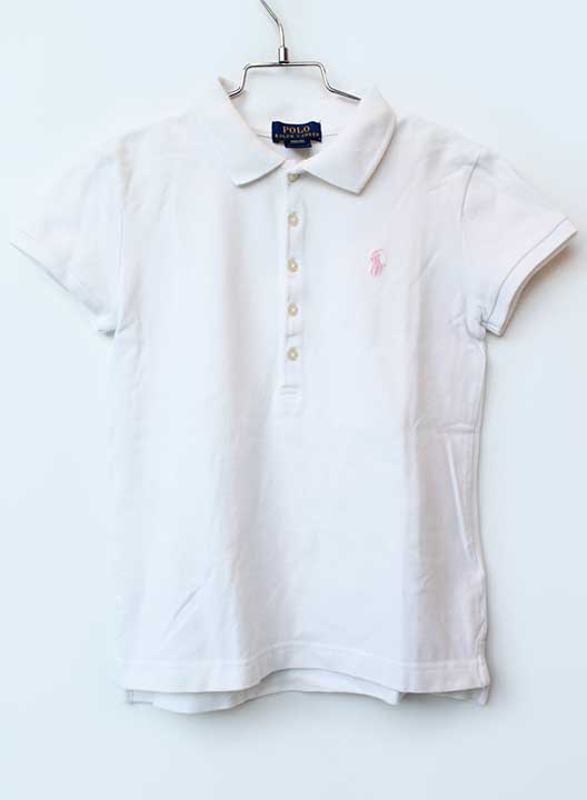 Short Sleeves - ラルフローレン 半袖ポロシャツ 140cm キッズ 女児 白【中古】【新入荷!】★