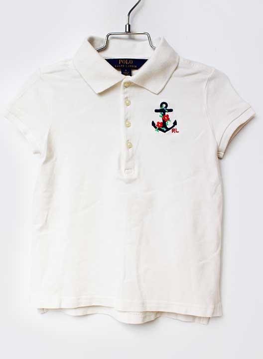 Short Sleeves - ラルフローレン 半袖ポロシャツ 120cm キッズ 女児 白【中古】【新入荷!】★