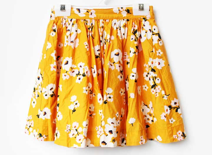 Flare Skirt - プチバトー スカート 140cm キッズ 女児 山吹色【中古】★