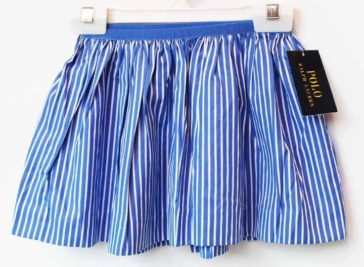Flare Skirt - ラルフローレン スカート 100cm キッズ 女児 ブルー×白【新品 未使用品】【新入荷!】★