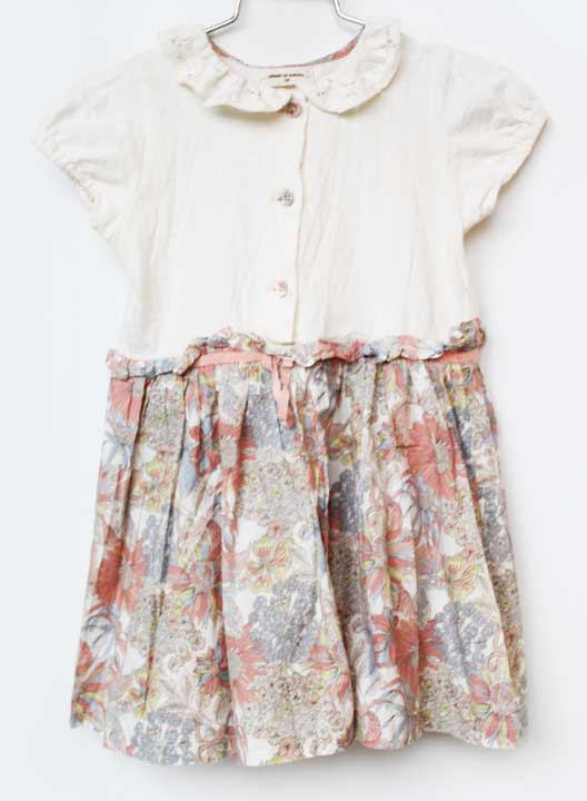 センスオブワンダー 半袖ワンピース 100cm キッズ 女児 オフホワイト×ピンク系【中古】【新入荷!】★