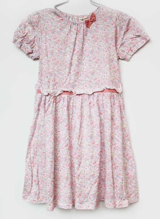 乐天商城 - センスオブワンダー 半袖ワンピース 120cm キッズ 女児 白×ピンク【中古】【新入荷!】★