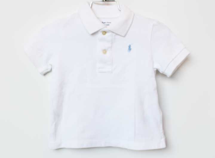 Polo Shirt - ラルフローレン 半袖ポロシャツ 80cm キッズ 男児 白【中古】【新入荷!】★