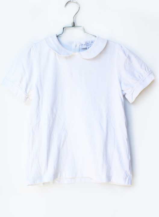 乐天商城 - アニエスベー 半袖襟付きカットソー 135cm(10ans) キッズ 女児 白【中古】【新入荷!】★
