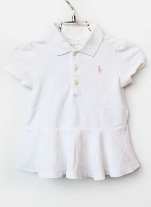 Polo Shirt - ラルフローレン 半袖ポロシャツ 85cm キッズ 女児 白【中古】【新入荷!】★