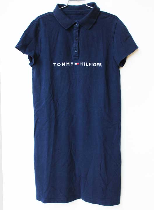 Short Sleeves - トミーヒルフィガー 半袖ワンピース 150-160cm キッズ 女児 紺【中古】【新入荷!】★