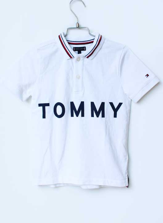 Short Sleeves - トミーヒルフィガー 半袖ポロシャツ 116cm キッズ 男児 白【中古】【新入荷!】★