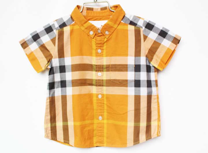 Short Sleeves - バーバリー 半袖シャツ 80cm キッズ 男児 マスタードイエロー【中古】【新入荷!】★