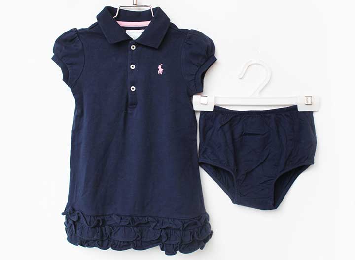 ラルフローレン ブルマ付き半袖ワンピース 90cm キッズ 女児 紺【中古】【新入荷!】★