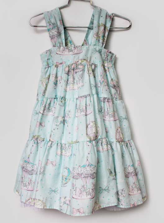 メゾピアノ ジャンパースカート 110cm キッズ 女児 水色【中古】★
