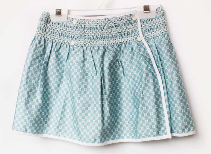 ブルックスブラザーズ ラップスカート 110cm キッズ 女児 ブルー×白【中古】【新入荷!】★