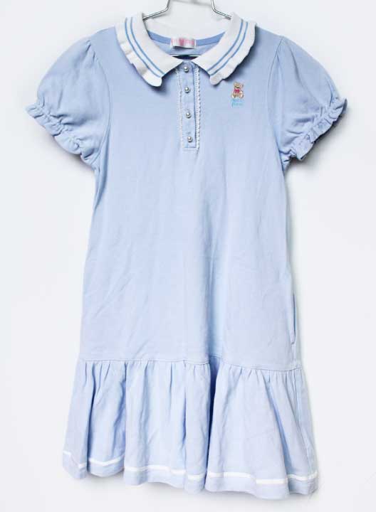 メゾピアノ 半袖ワンピース 140cm キッズ 女児 ブルー【中古】【新入荷!】★