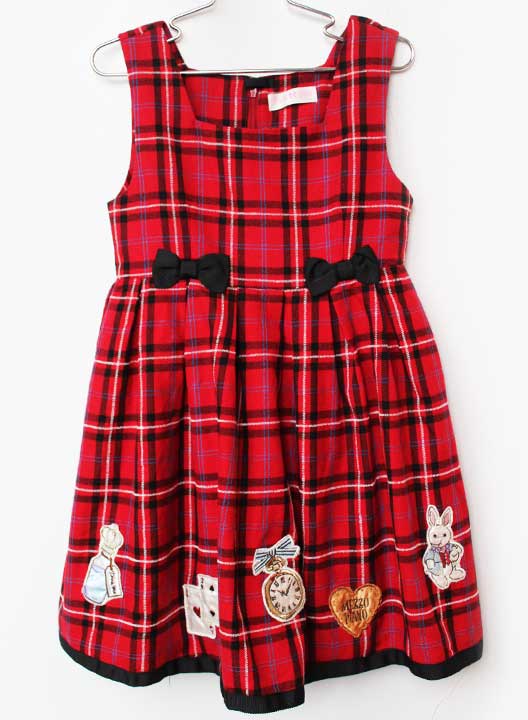 メゾピアノ ジャンパースカート 130cm キッズ 女児 赤【中古】【新入荷!】★
