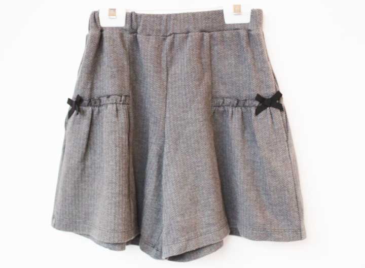 ベベ キュロットスカート 150cm キッズ 女児 グレー【中古】【新入荷!】★
