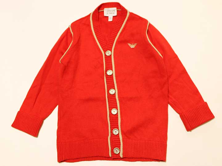 [アルマーニ ジュニア/Armani Junior]94cm カーディガン 赤【中古】子供服 キッズ kids 男の子 春秋 402022