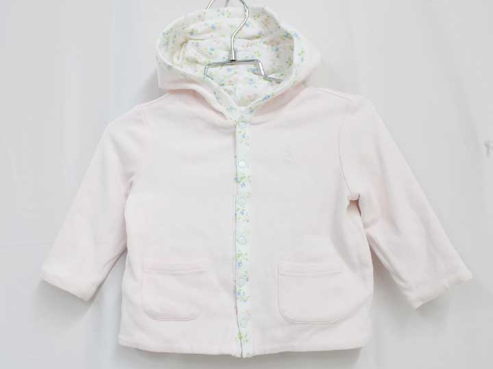 [ラルフローレン/Ralph Lauren]70cm位 リバーシブルパーカー 白＆ピンク 花柄【中古】子供服 キッズ kids ベビー服 baby 女の子 春 013022