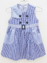 [ファミリア/familiar]90cm ジャンパースカート ブルー×白【中古】子供服 キッズ kids ベビー服 baby 女の子 春夏 13…