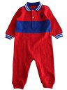 【値下げ!】[ラルフローレン/Ralph Lauren]75cm 長袖ポロシャツオール/ロンパース 赤×青【中古】子供服 キッズ kids ベビー服 baby 男の子 春秋 903032 onepi