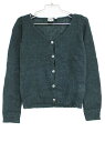 【秋物 新入荷!】[ボントン/BONTON]128cm カーディガン 深緑 モヘヤ混【中古】子供服 キッズ kids 女の子 秋冬 011132 tops