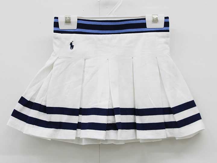 Rakuten - ラルフローレン スカート 120cm キッズ 女児 白×紺【新品 未使用品】『