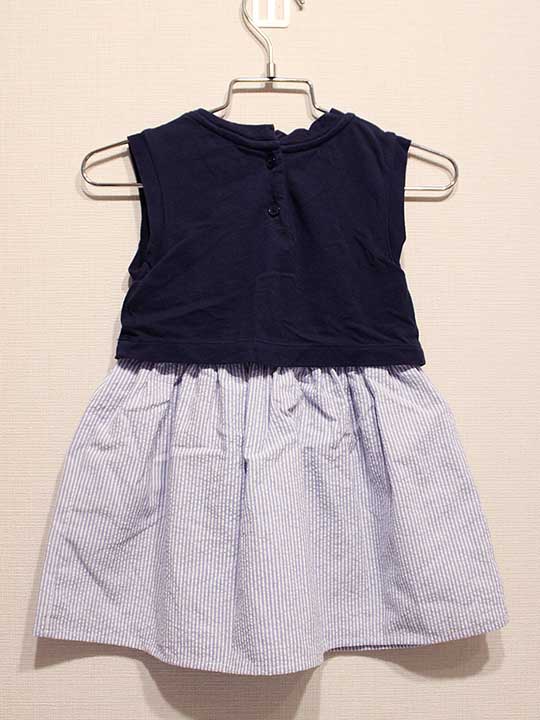 【新規SALE!】トミーヒルフィガー ノースリーブワンピース 80cm キッズ 女児 紺【...