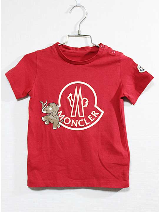 モンクレール 半袖Tシャツ 92cm キッズ 男児 赤【中古】 【新入荷!】『