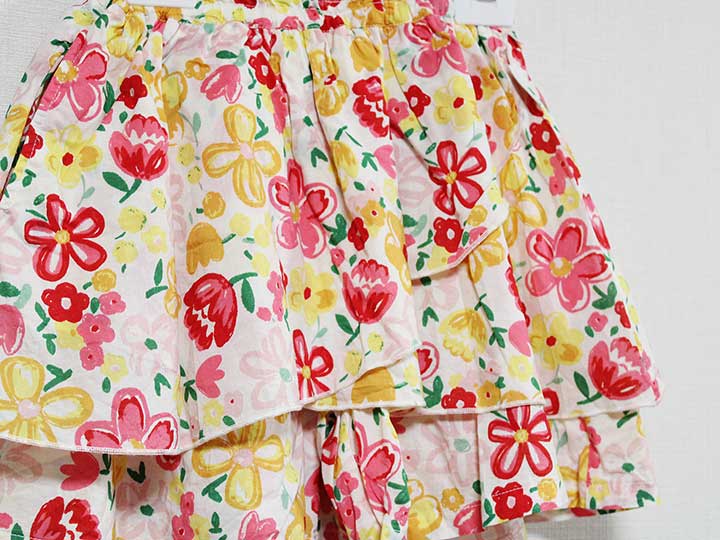 KP/ニットプランナー キュロット 130cm キッズ 女児 白×赤【中古】『