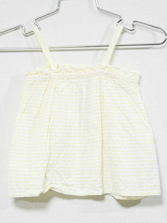 ボンポワン キャミソール 73cm キッズ 女児 黄色×白【中古】『