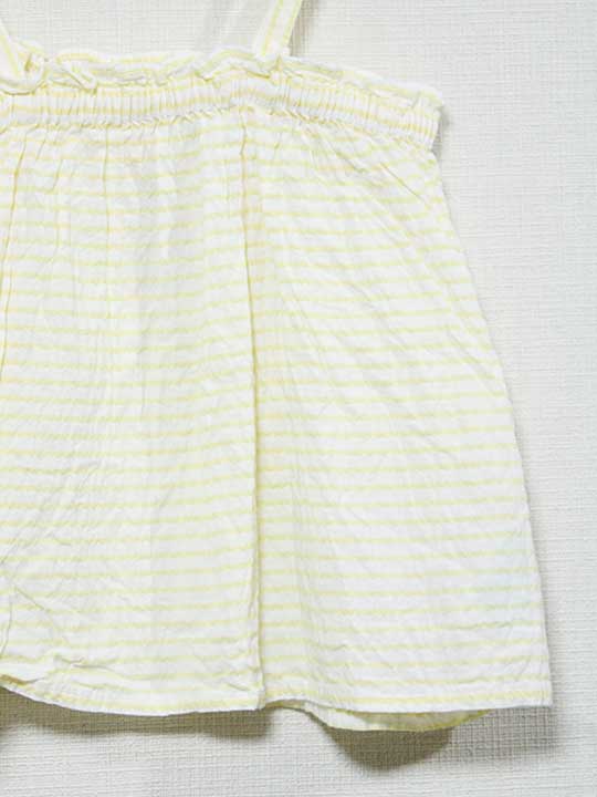 ボンポワン キャミソール 73cm キッズ 女児 黄色×白【中古】『