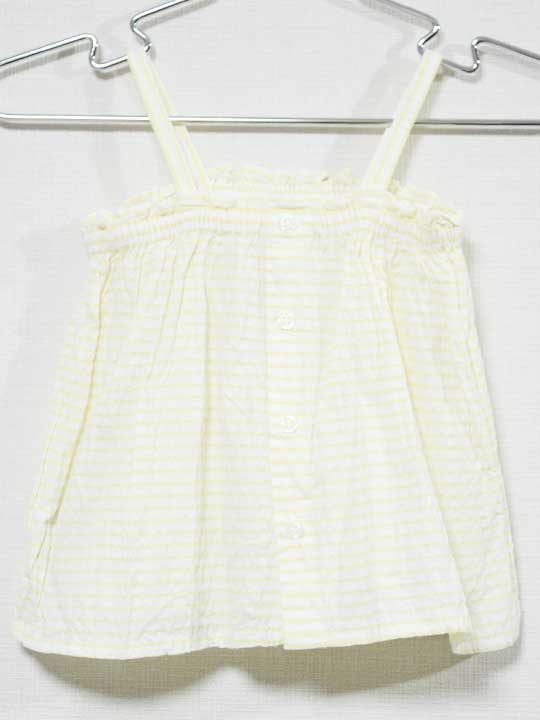 ボンポワン キャミソール 73cm キッズ 女児 黄色×白【中古】『