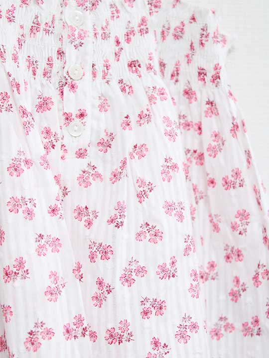 ボンポワン キャミソール×ブルマセット 73cm キッズ 女児 白×ピンク【新品 未使用...