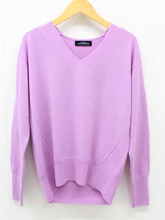 V-Neck - 【値下げ】グリーンレーベルリラクシング FFCウールカシミヤテンジク×カタアゼ Vネックニット レディース ライトパープル【中古】▼