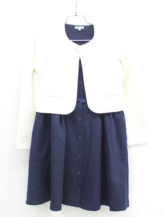 Rakuten - トッカ アンサンブル 130cm キッズ 女児 白×濃紺 卒業【中古】■