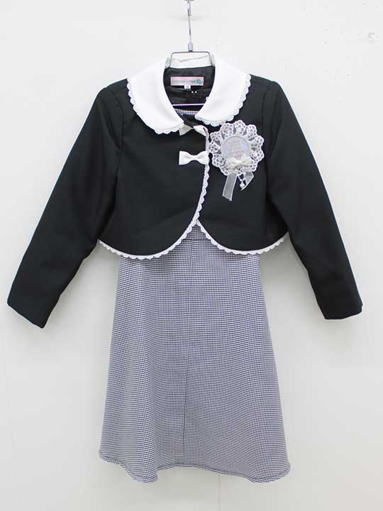 樂天商城 - キャサリンコテージ アンサンブル 130cm キッズ 女児 黒×白 卒業【中古】■