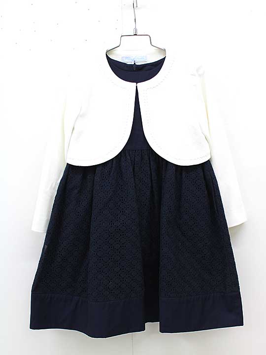 Rakuten - タルティーヌエショコラ アンサンブル 120cm キッズ 女児 濃紺×白 卒業【中古】■