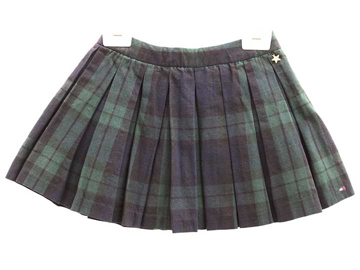 乐天商城 - トミーヒルフィガー プリーツスカート 104cm キッズ 女児 深緑 入学【中古】■