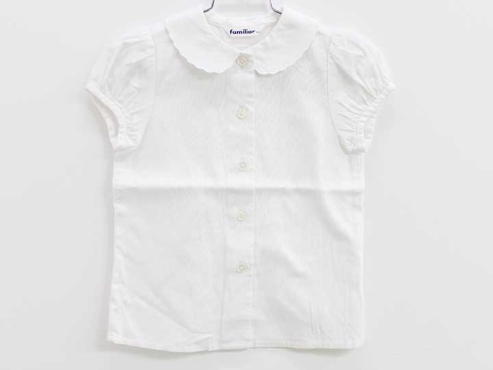 短袖 - ファミリア 半袖ブラウス 100cm キッズ 女児 白 お受験【中古】■