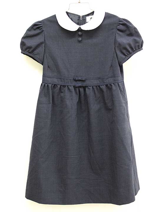 Short Sleeves - ドレッサージュ 半袖ワンピース 120cm キッズ 女児 濃紺 お受験 お稽古【中古】■