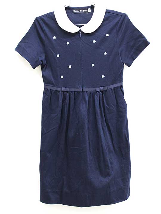 Dresses - アーニーアンドエッシー 半袖ワンピース 120cm キッズ 女児 濃紺 お受験 お稽古【中古】■