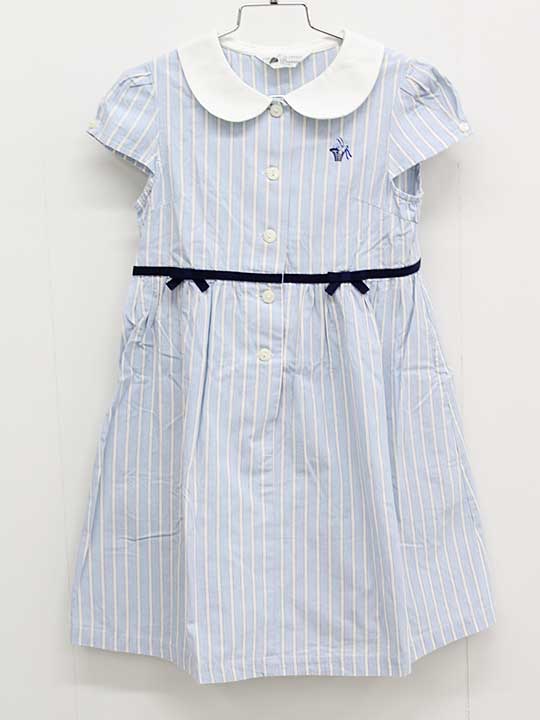 乐天商城 - ショパン 半袖ワンピース 120cm キッズ 女児 水色 お受験 お稽古【中古】■
