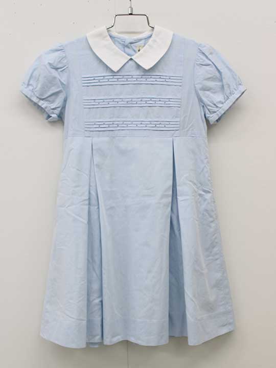Short Sleeves - ミルフィーユ 半袖ワンピース 120cm キッズ 女児 水色 お受験 お稽古【中古】■