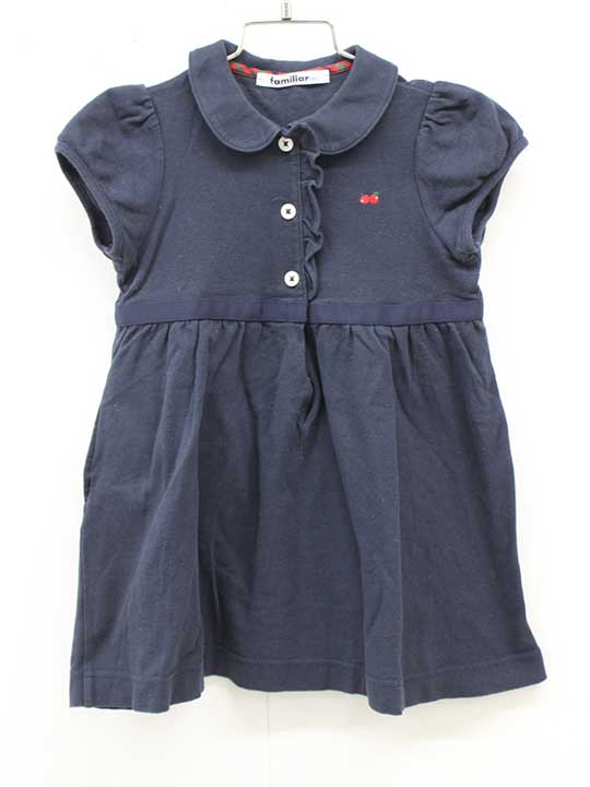 Rakuten - ファミリア 半袖ワンピース 100cm キッズ 女児 濃紺 お受験 お稽古【中古】■