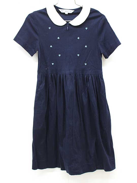マムエモア 半袖ワンピース 120cm キッズ 女児 濃紺 お受験 お稽古【中古】■（楽天・セカンズ＆キッズセカンズ）